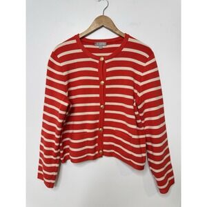 J. Crew Factory Red and White Striped Sweater